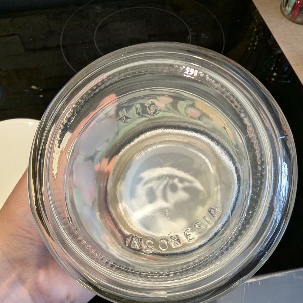 SET OF TWO Floral Glass Storage Jars with White Lids Vintage - Picture 5 of 6